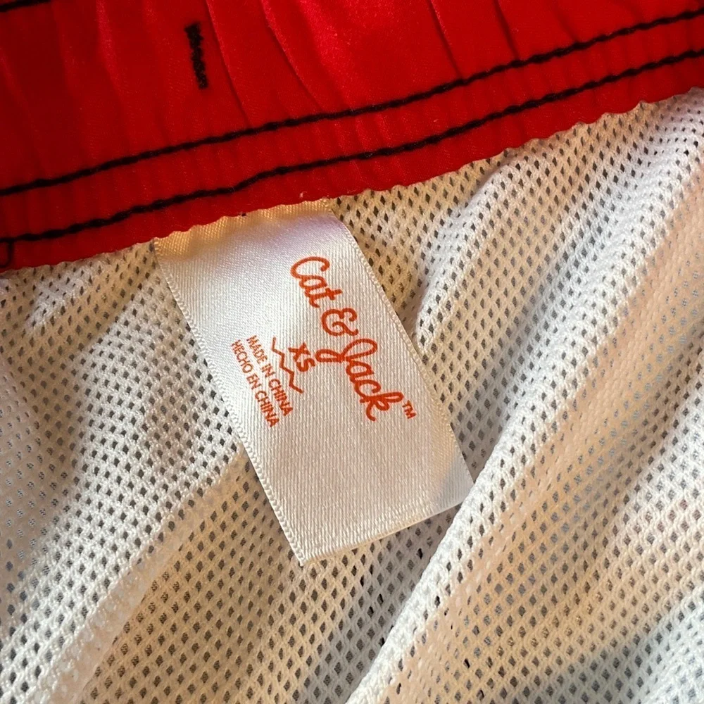 Cat & Jack Blue Shark Print Kids Swim Trunks
